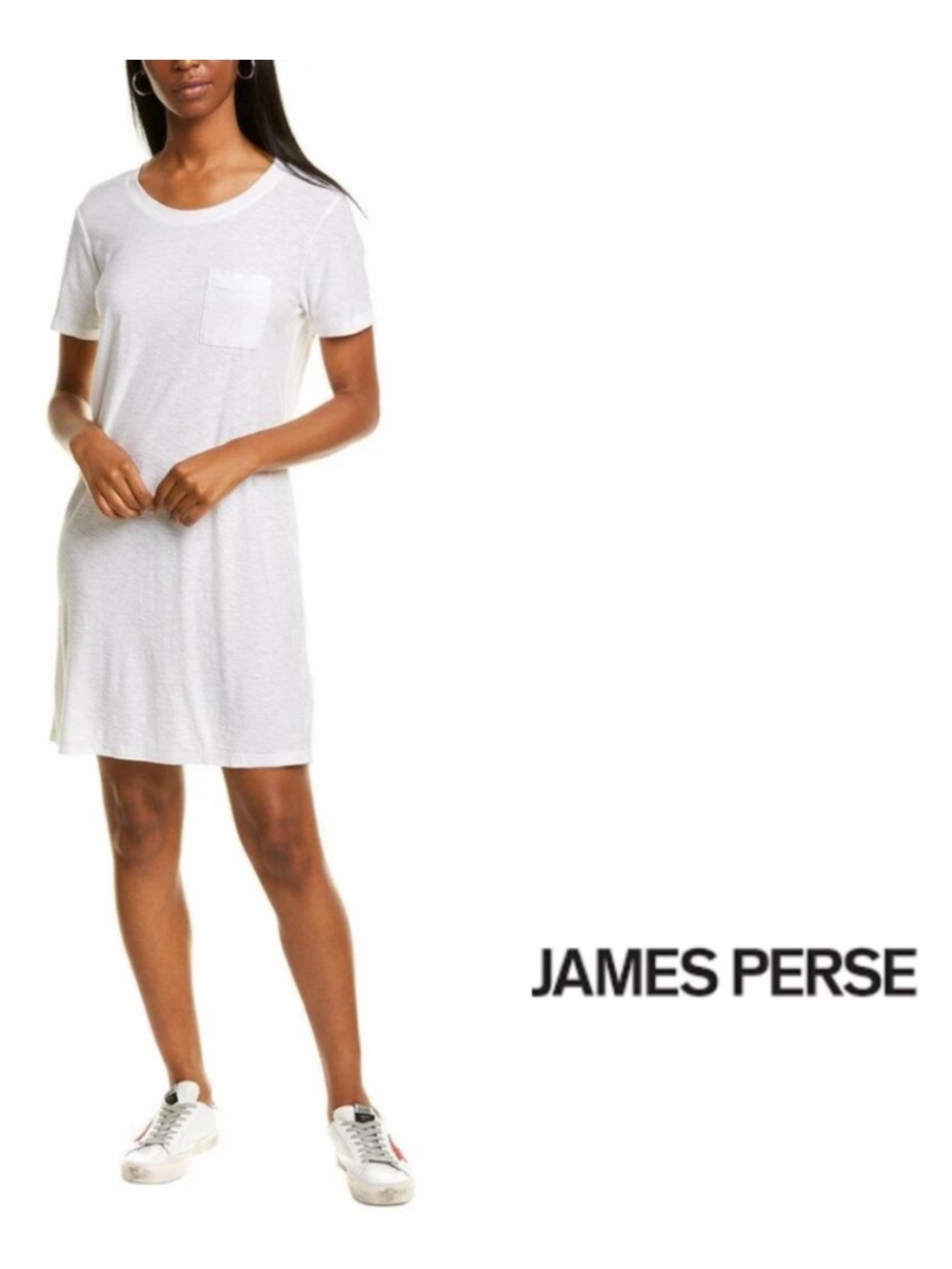 James Perse Minimalist White Pocket T-Shirt Dress size 0/ XS